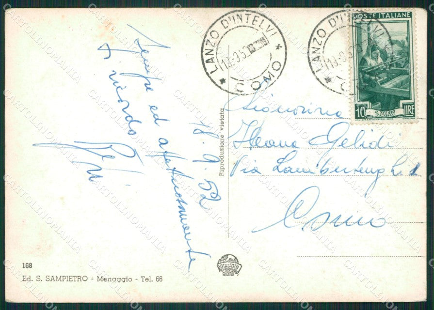 Como Lanzo d'Intelvi Lugano Lago di Foto FG cartolina KB3274 – retro