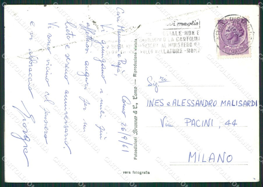 Como Città Lago di Foto FG cartolina KB3301 – retro