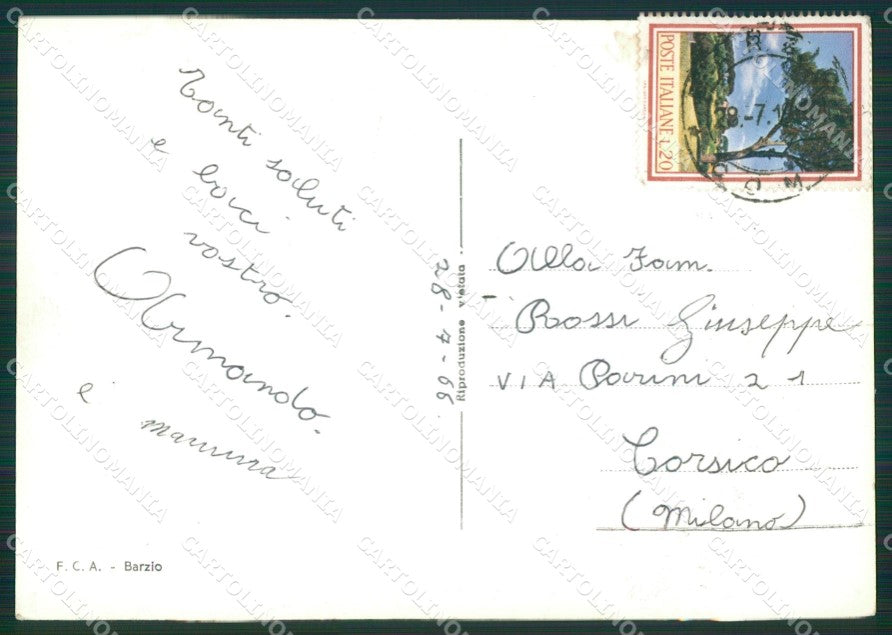 Lecco Barzio Foto FG cartolina KB3321 – retro