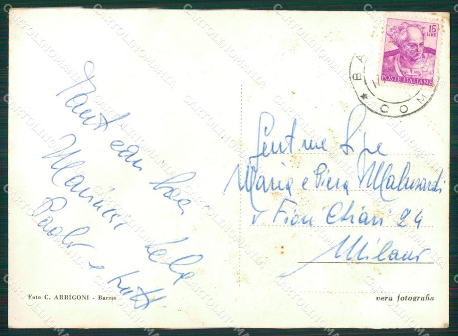 Lecco Barzio Foto FG cartolina KB3332 – retro