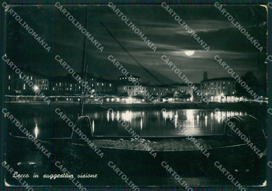 Lecco Città Lago di Chiaro di Luna PIEGATA Foto FG cartolina KB3334 – fronte