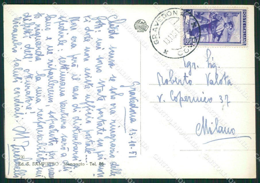 Lecco Colico Abbazia di Piona Foto FG cartolina KB3339 – retro