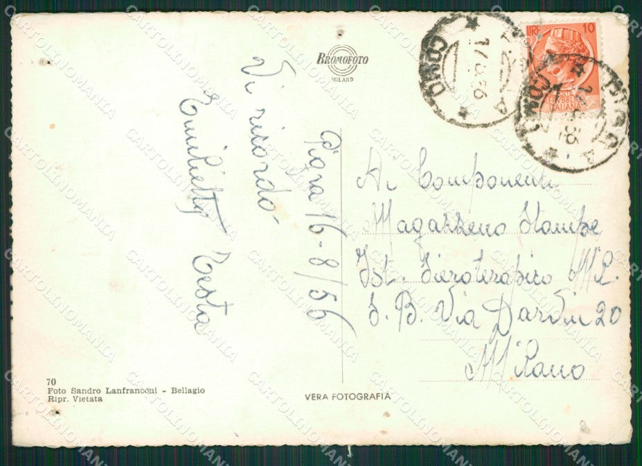Como Pigra Lago di Como PIEGHINE FORI Foto FG cartolina KB3340 – retro