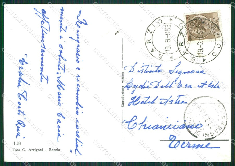 Lecco Barzio Foto FG cartolina KB3350 – retro
