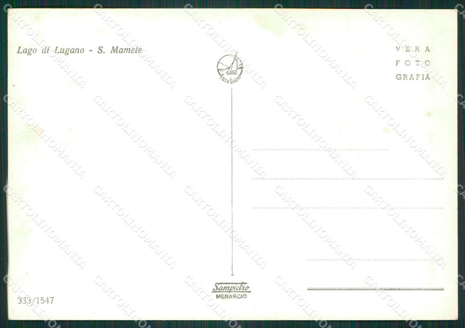 Como Valsolda Mamete Lago di Lugano Foto FG cartolina KB3363 – retro