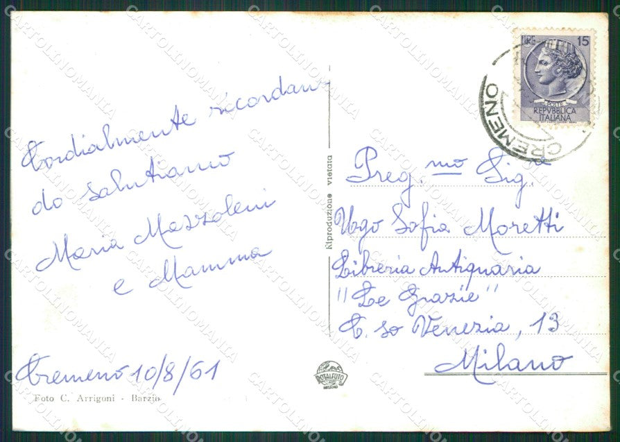 Lecco Cremeno Foto FG cartolina KB3381 – retro