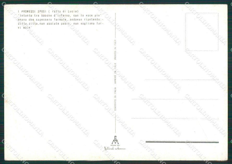 Lecco Manzoni Promessi Sposi Foto FG cartolina KB3403 – retro