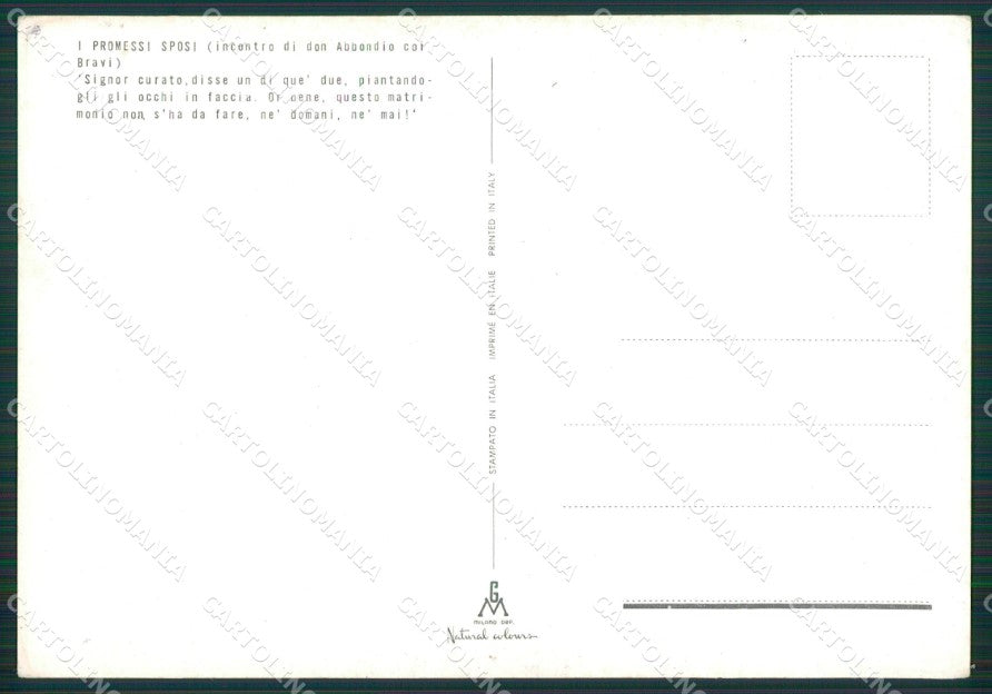 Lecco Manzoni Promessi Sposi Foto FG cartolina KB3406 – retro