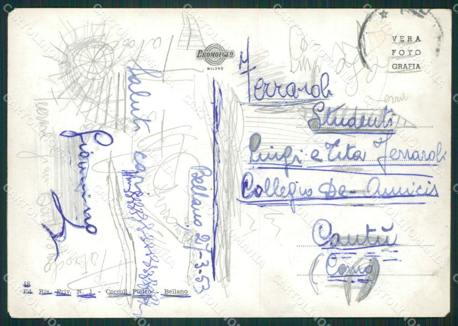 Lecco Bellano Lago di Como PIEGHINA Foto FG cartolina KB3421 – retro