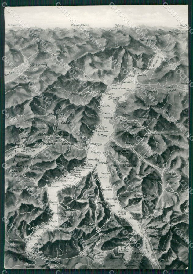 Como Lago di Mappa Foto FG cartolina KB3422 – fronte