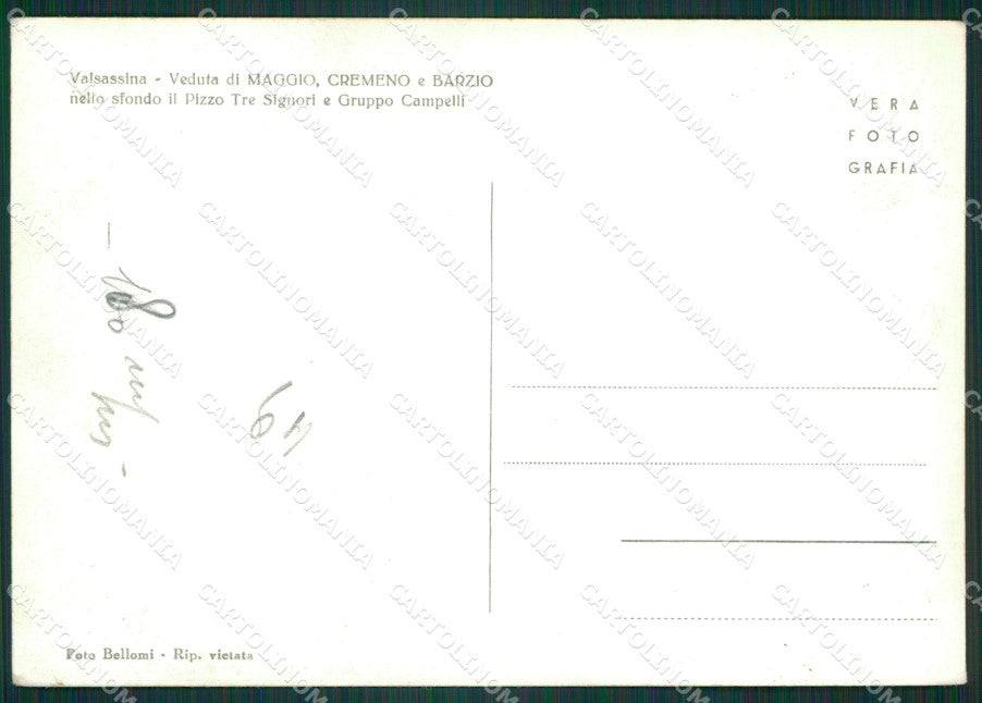 Lecco Maggio Cremeno Barzio Foto FG cartolina KB3454 – retro