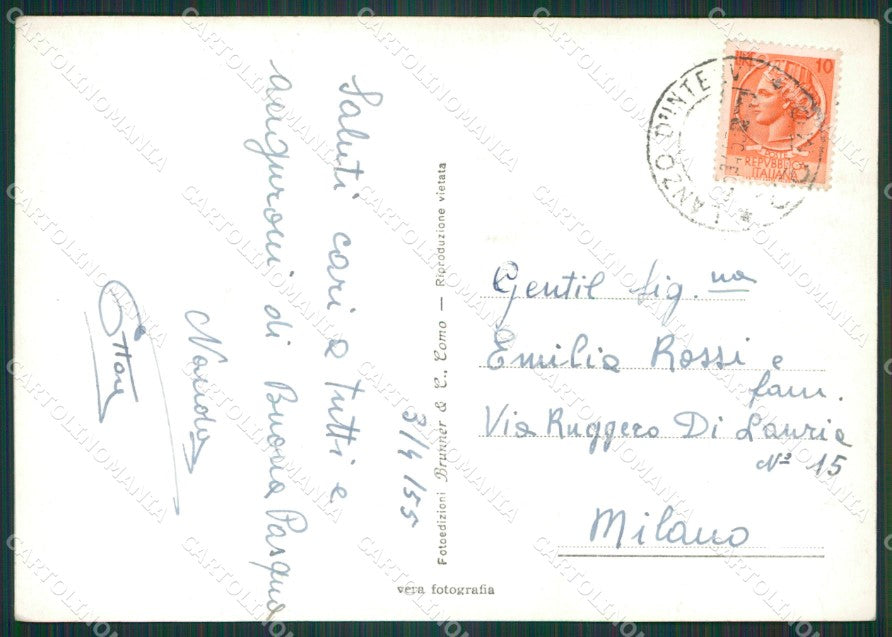 Como Lanzo d'Intelvi Monte Casle e Generoso Mucca PIEGA Foto FG cartolina KB3461 – retro