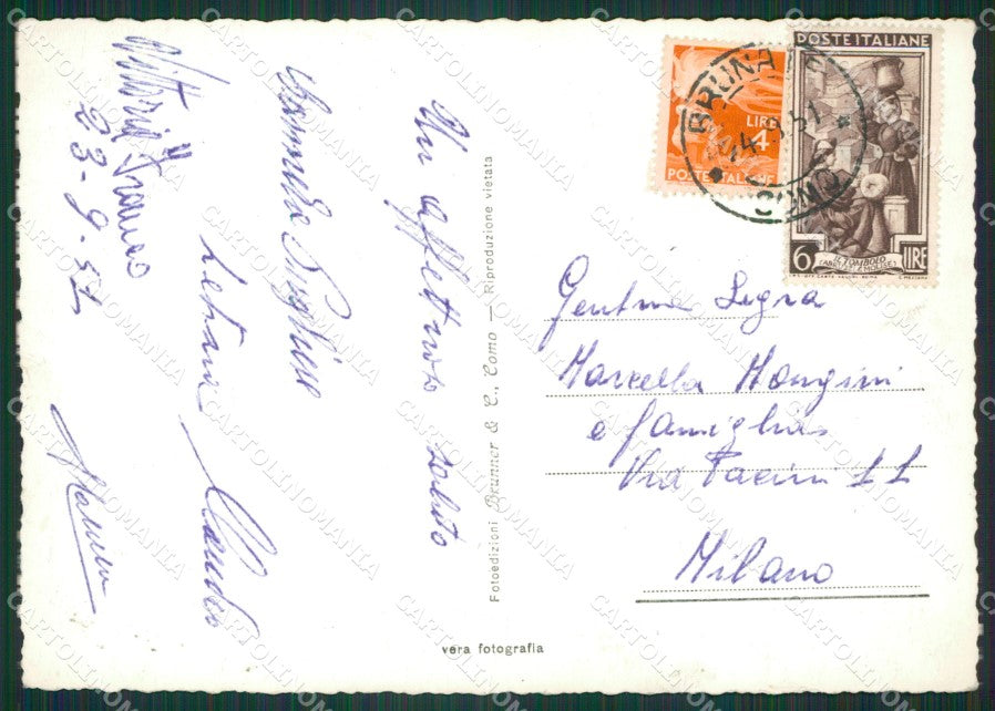 Como Brunate Alpi Mappa Lago di Como Foto FG cartolina KB3473 – retro