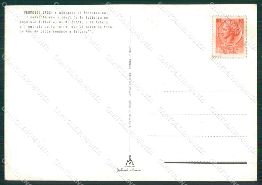 Lecco Pescarenico Manzoni Foto FG cartolina KB3478 – retro