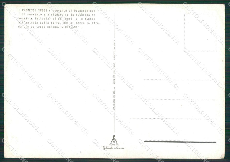 Lecco Pescarenico Manzoni Foto FG cartolina KB3479 – retro