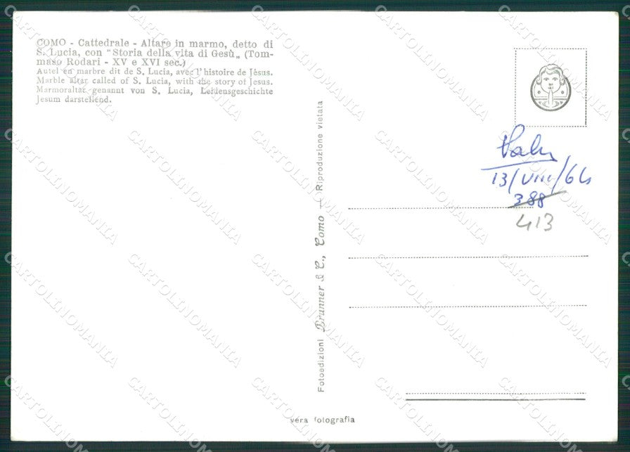 Como Città Foto FG cartolina KB3483 – retro