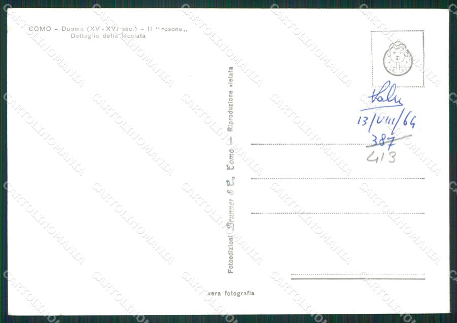 Como Città Foto FG cartolina KB3488 – retro