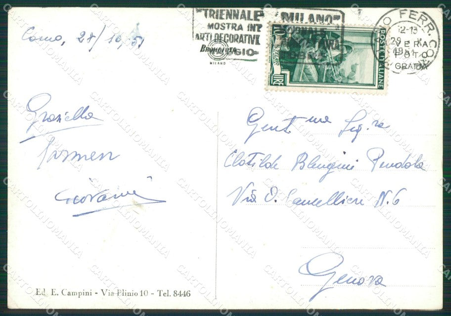 Como Città Foto FG cartolina KB3491 – retro