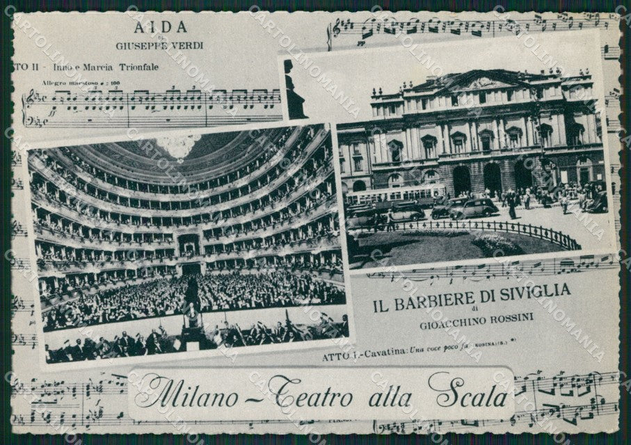 Milano Città Teatro alla Scala Opera Aida Verdi Rossini FG cartolina KB3517 – fronte