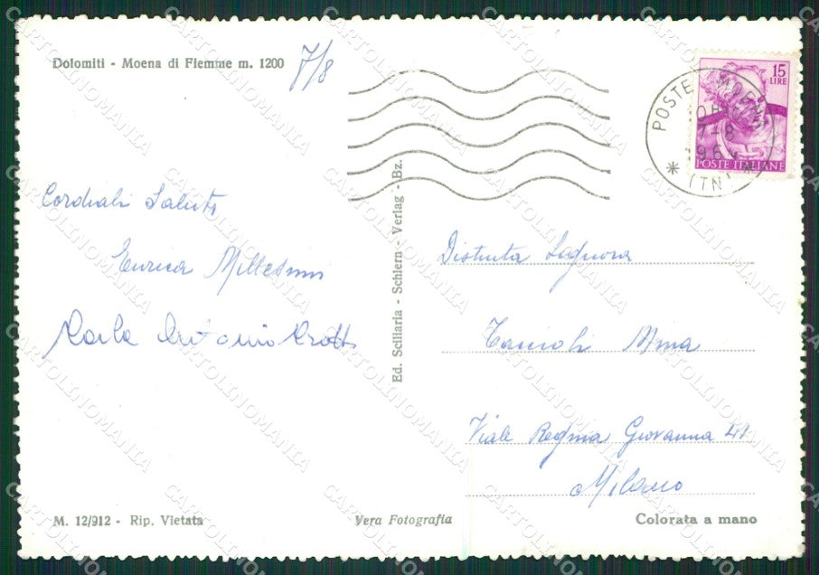 Trento Moena di Fiemme Foto FG cartolina KB3539 – retro
