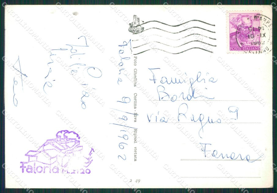 Belluno Cortina Rifugio Faloria Capanna Tondi Funivia Foto FG cartolina KB3558 – retro