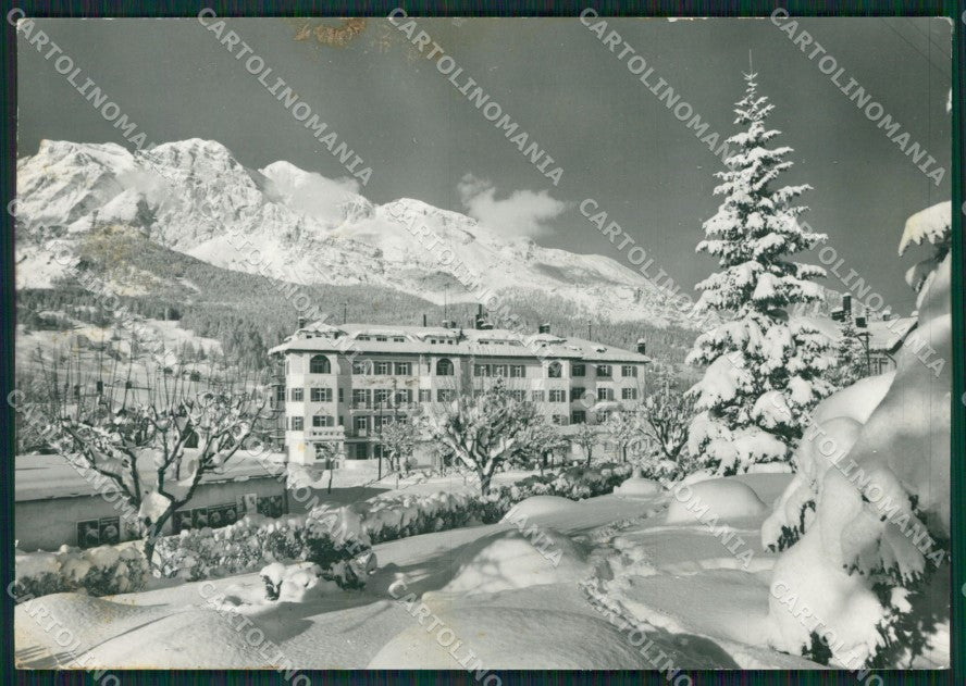 Belluno Cortina Nevicata ABRASA PIEGHINA Foto FG cartolina KB3560 – fronte