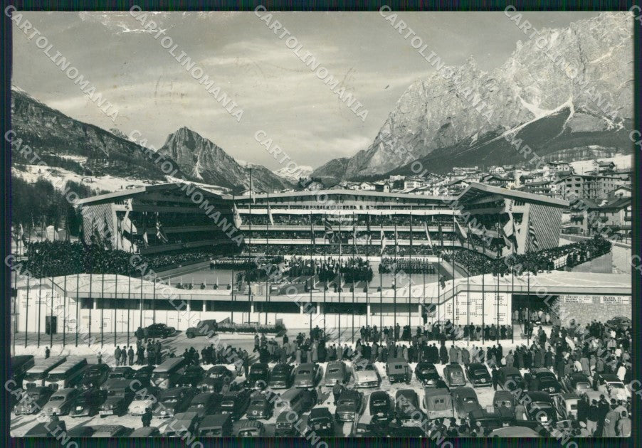 Belluno Cortina Stadio Olimpico Ghiaccio ABRASA PIEGHE Foto FG cartolina KB3563 – fronte