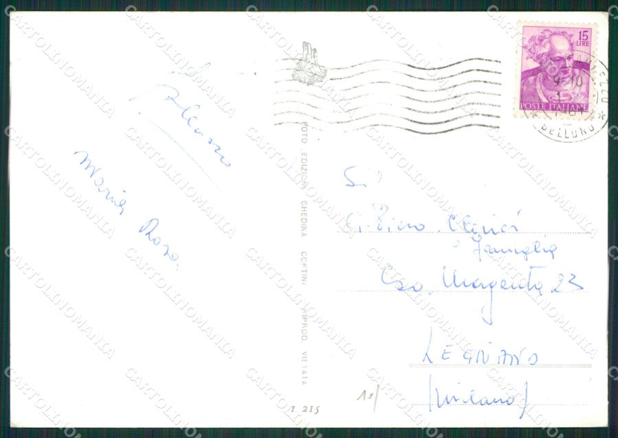 Belluno Cortina Foto FG cartolina KB3565 – retro