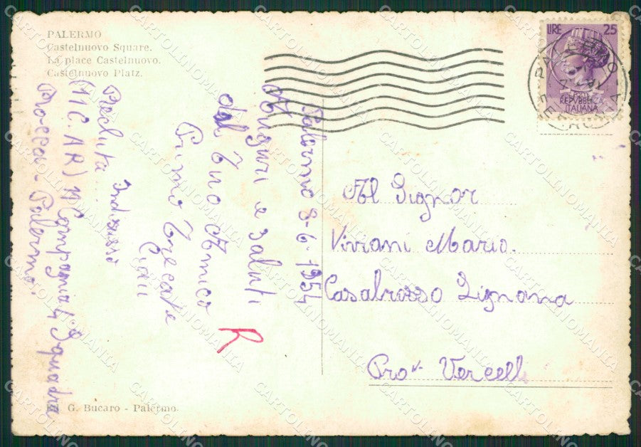 Palermo Città Auto PIEGHE Foto FG cartolina KB3572 – retro