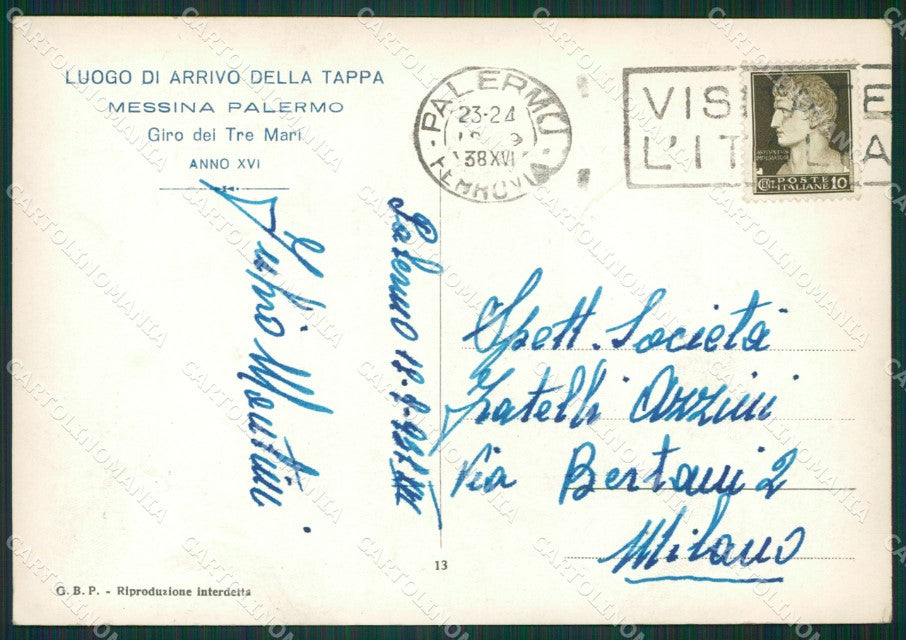 Palermo Città STRAPPINO PIEGHINE Foto FG cartolina KB3573 – retro