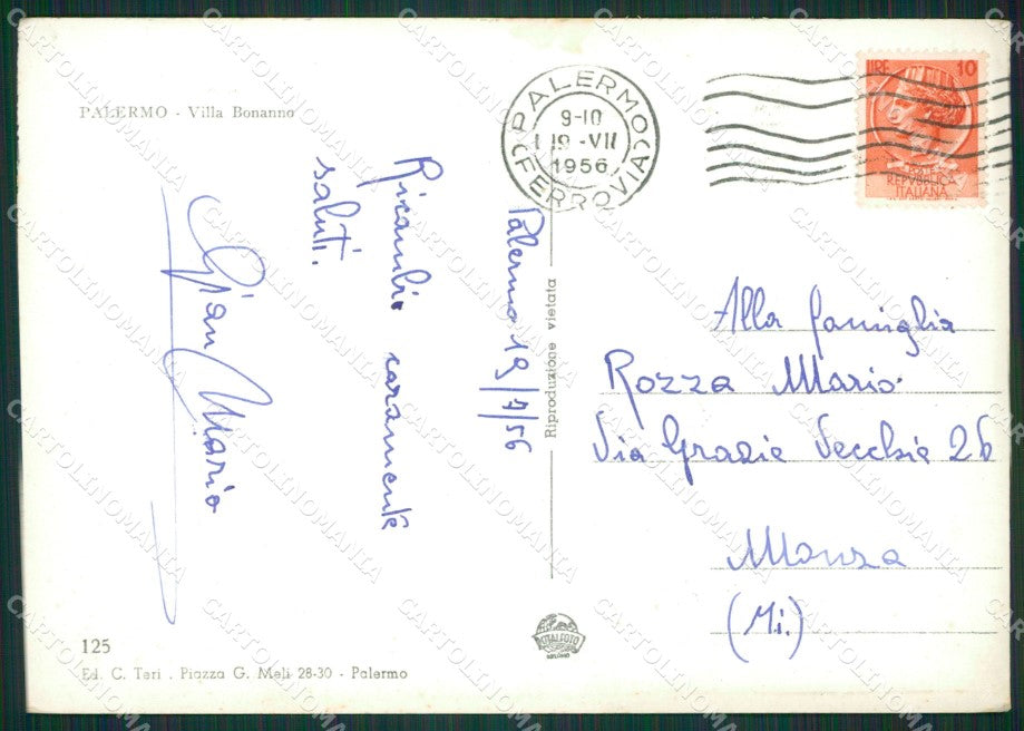 Palermo Città PIEGHINA Foto FG cartolina KB3575 – retro