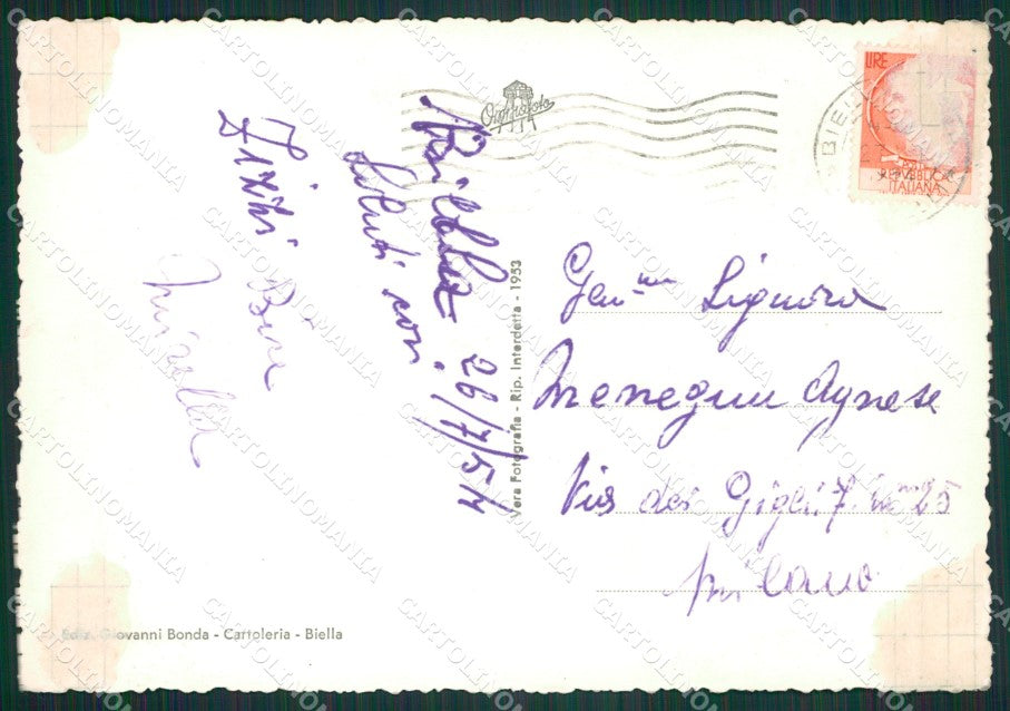 Biella Città COLLA Foto FG cartolina KB3595 – retro