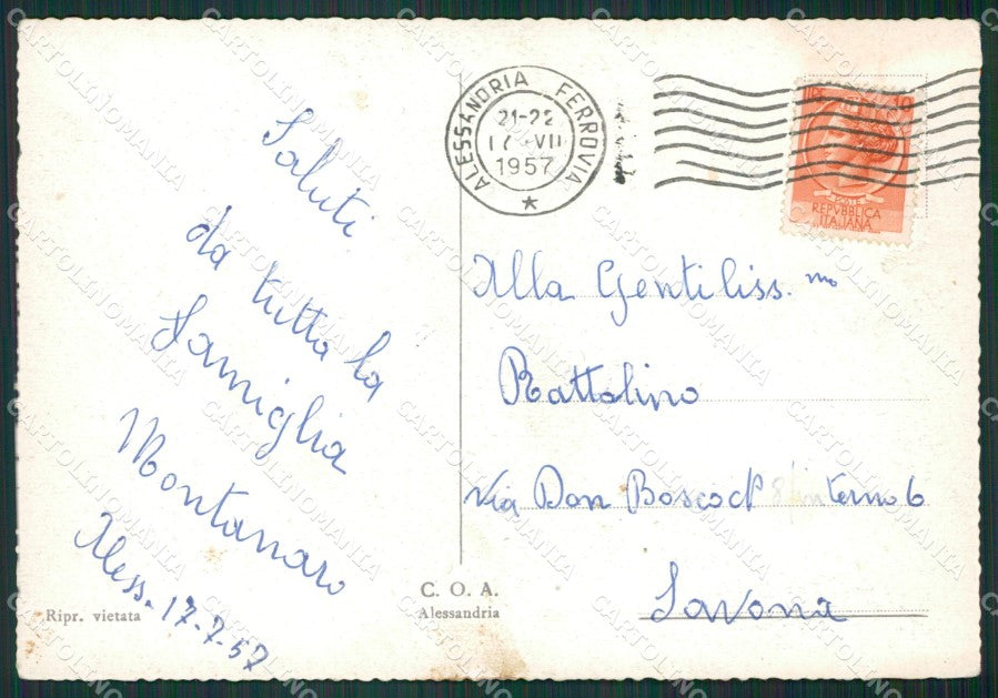 Alessandria Città Stazione FG cartolina KB3601 – retro
