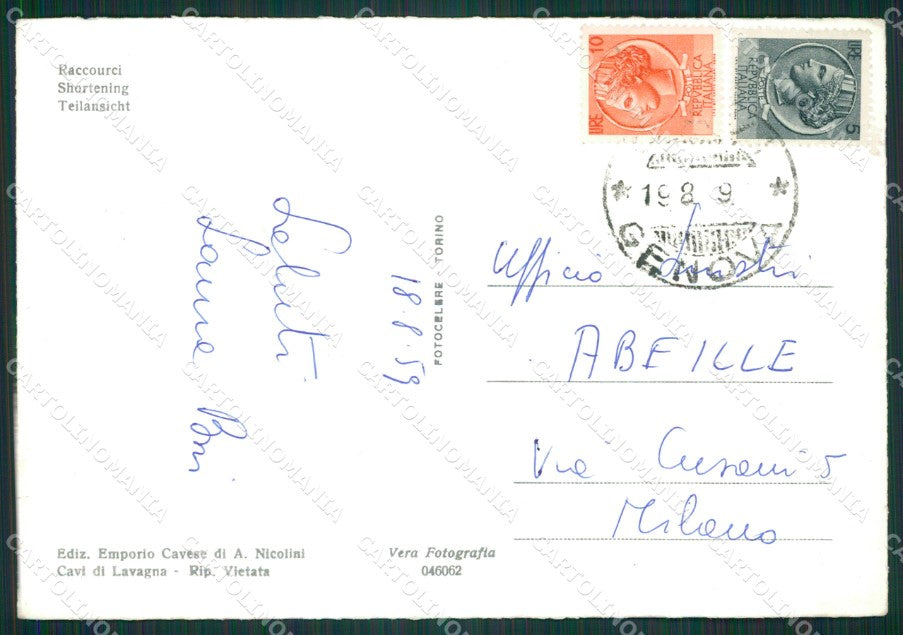 Genova Cavi di Lavagna Foto FG cartolina KB3607 – retro