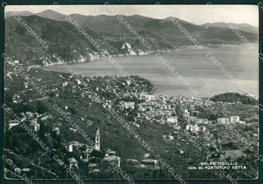 Genova Golfo del Tigullio Vetta Portofino PIEGHE Foto FG cartolina KB3613 – fronte