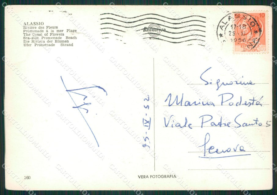 Savona Alassio PIEGHINA Foto FG cartolina KB3626 – retro