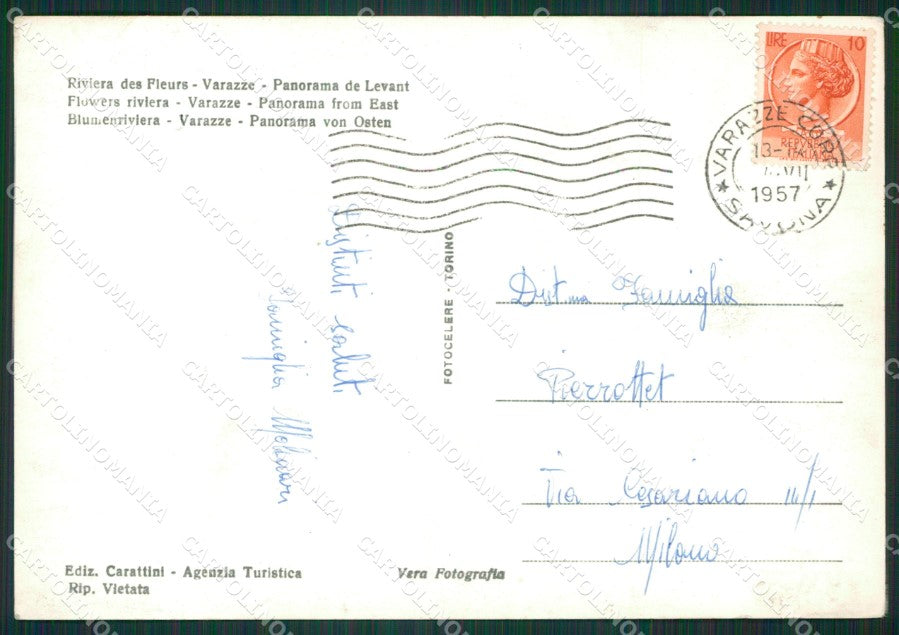 Savona Varazze Foto FG cartolina KB3627 – retro