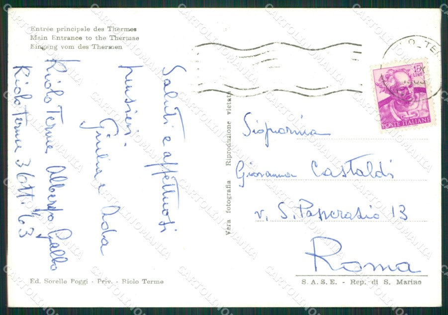 Ravenna Riolo Terme Foto FG cartolina KB3650 – retro