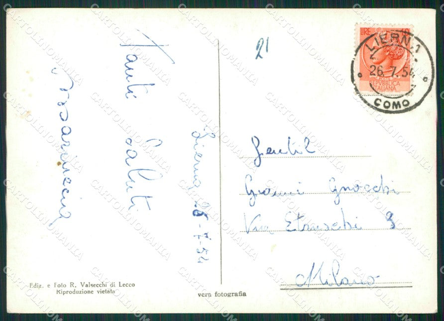 Lecco Lierna Lago di Como Barche PIEGHINA Foto FG cartolina KB3695 – retro