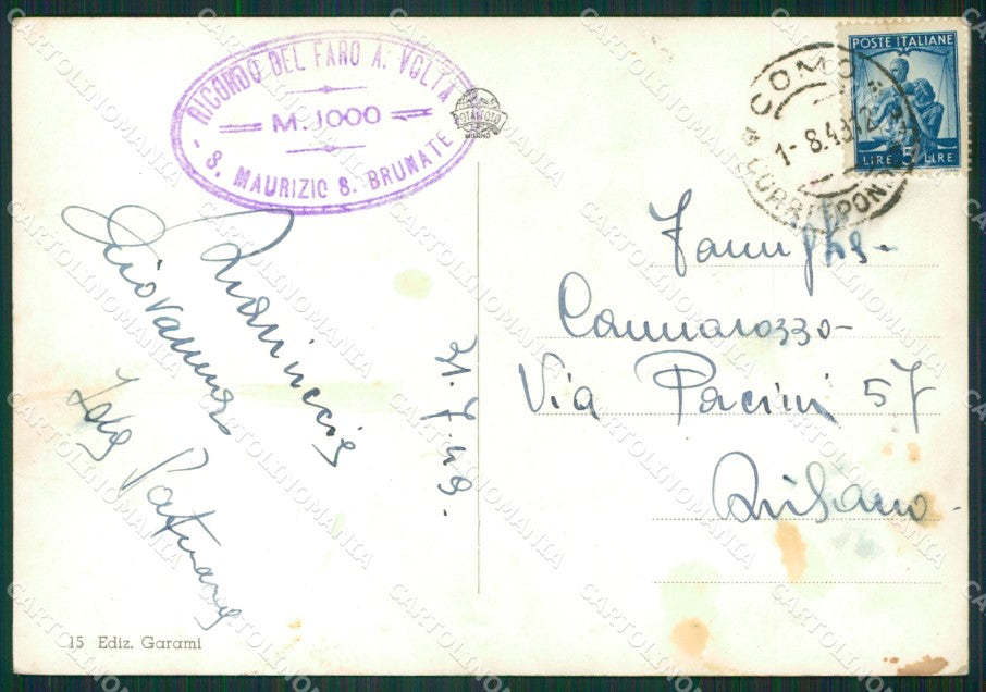 Como Cernobbio Moltrasio Carate Lago di Como Foto FG cartolina KB3709 – retro