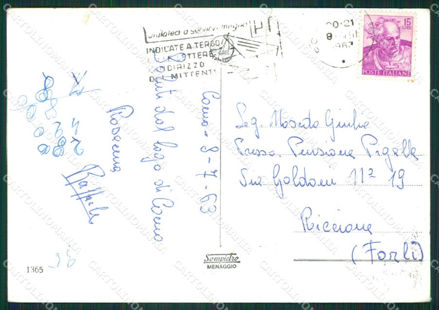 Como Lenno Bellagio Lago di Como STRAPPO Foto FG cartolina KB3710 – retro