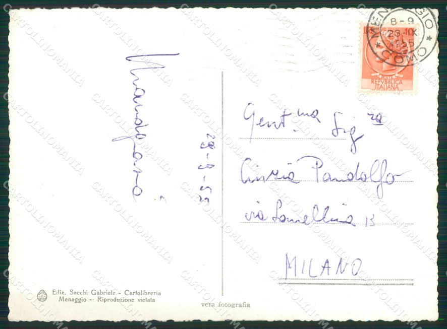 Como Menaggio Lago di Como Legnone Foto FG cartolina KB3726 – retro