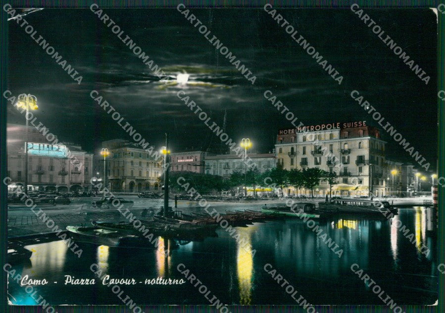 Como Città Lago di Chiaro di Luna PIEGHINA Foto FG cartolina KB3756 – fronte