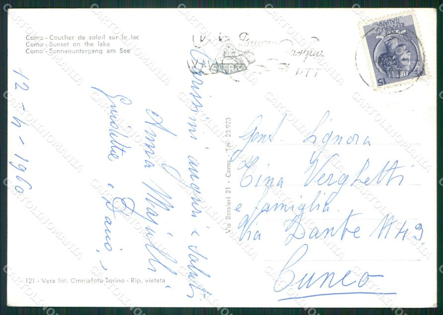 Como Città Lago di Foto FG cartolina KB3766 – retro