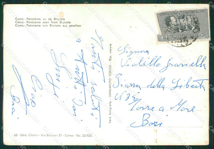 Como Brunate Lago di Como Funicolare PIEGA Foto FG cartolina KB3767 – retro