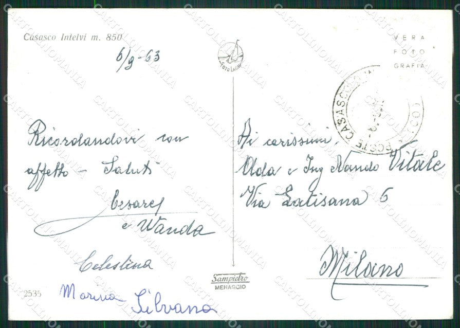 Como Casasco d'Intelvi PIEGHINA Foto FG cartolina KB3780 – retro