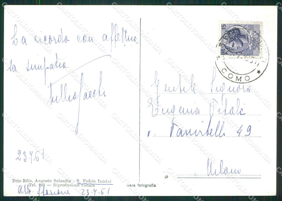 Como Casasco d'Intelvi Lago di Como Foto FG cartolina KB3782 – retro
