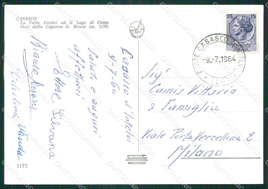Como Casasco d'Intelvi Lago di Como Foto FG cartolina KB3790 – retro
