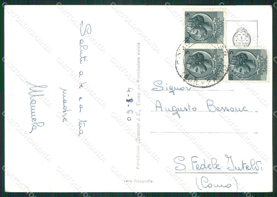 Como Città Villa Olmo PIEGHE FORI Foto FG cartolina KB3791 – retro