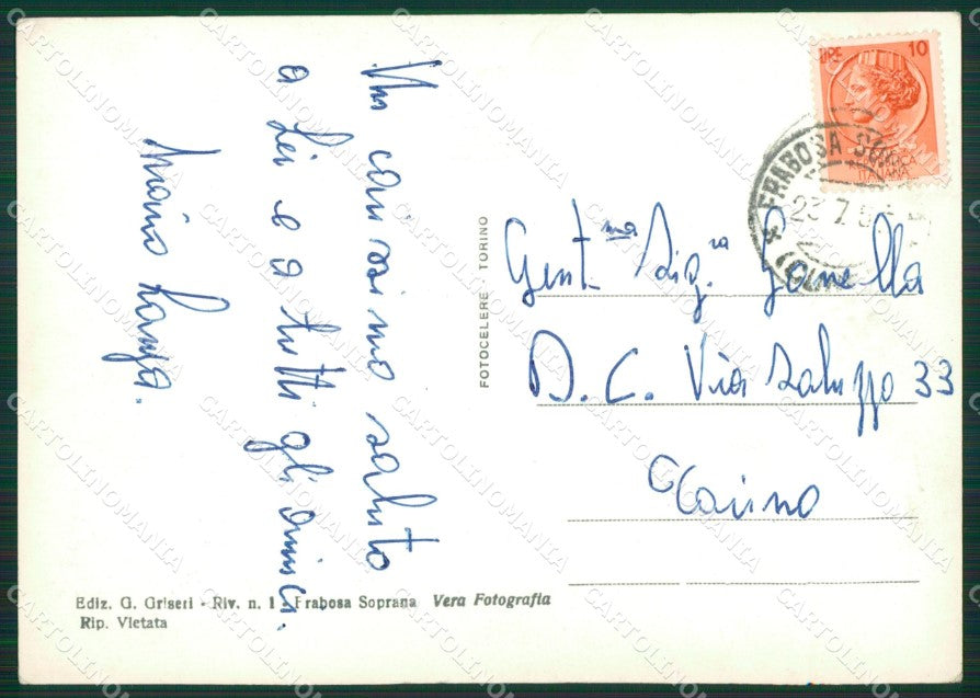 Cuneo Frabosa Soprana Monte Moro PIEGA Foto FG cartolina KB3808 – retro